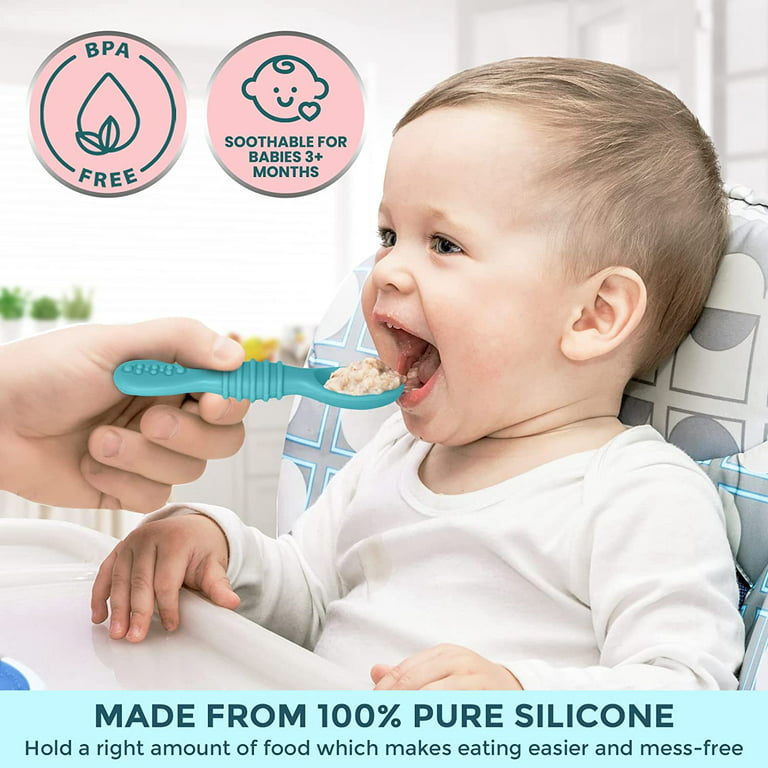 Silicone Baby Spoons and Fork Feeding Set(6pack)