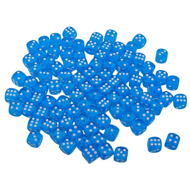 Paquete de 100 D&D Juego de rol de seis lados D6 (1-6) Dados azules Sunnimix D6 dados