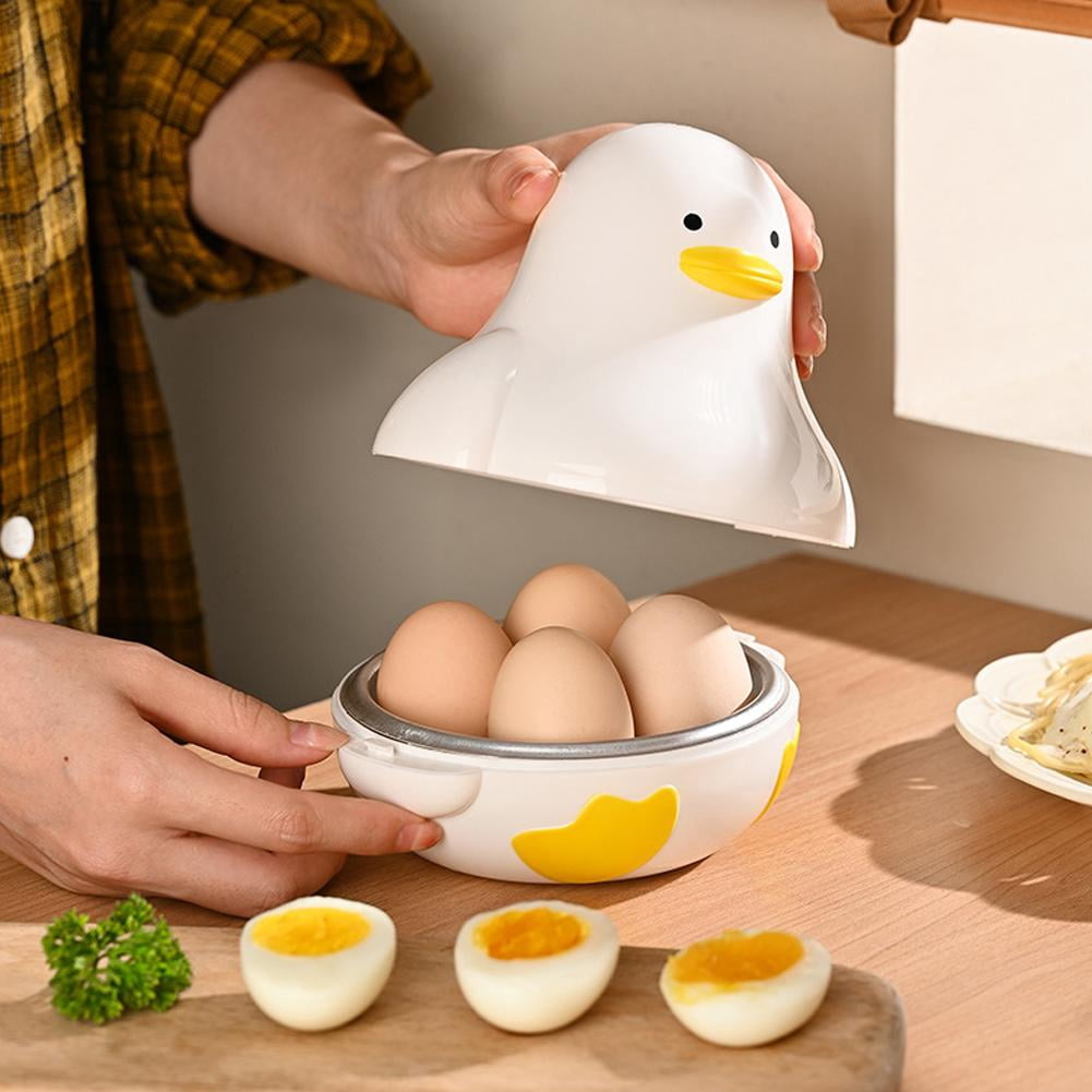 Egg Cooker, Microwave Egg Boiler for 4 Eggs, Adorable Cute Duck Microwave Egg Steamer, Handy Boiler Steamer Gadgets Cook Soft And Hard Boiled Egg,Boiled Egg Artifact for Quick And Easy Breakfast Prep