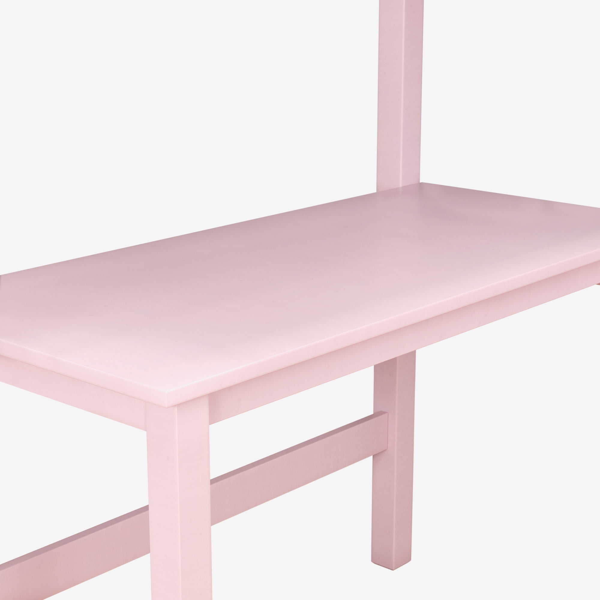Hillsdale Caspian Wood Study Twin Loft Bed with Desk, Pink