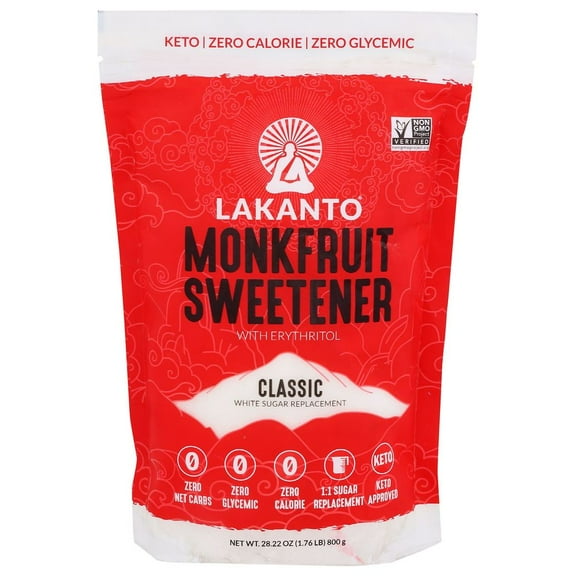 Lakanto Sugar Free Classic Monkfruit Sweetener, 28.22 Ounce -- 8 per Case.
