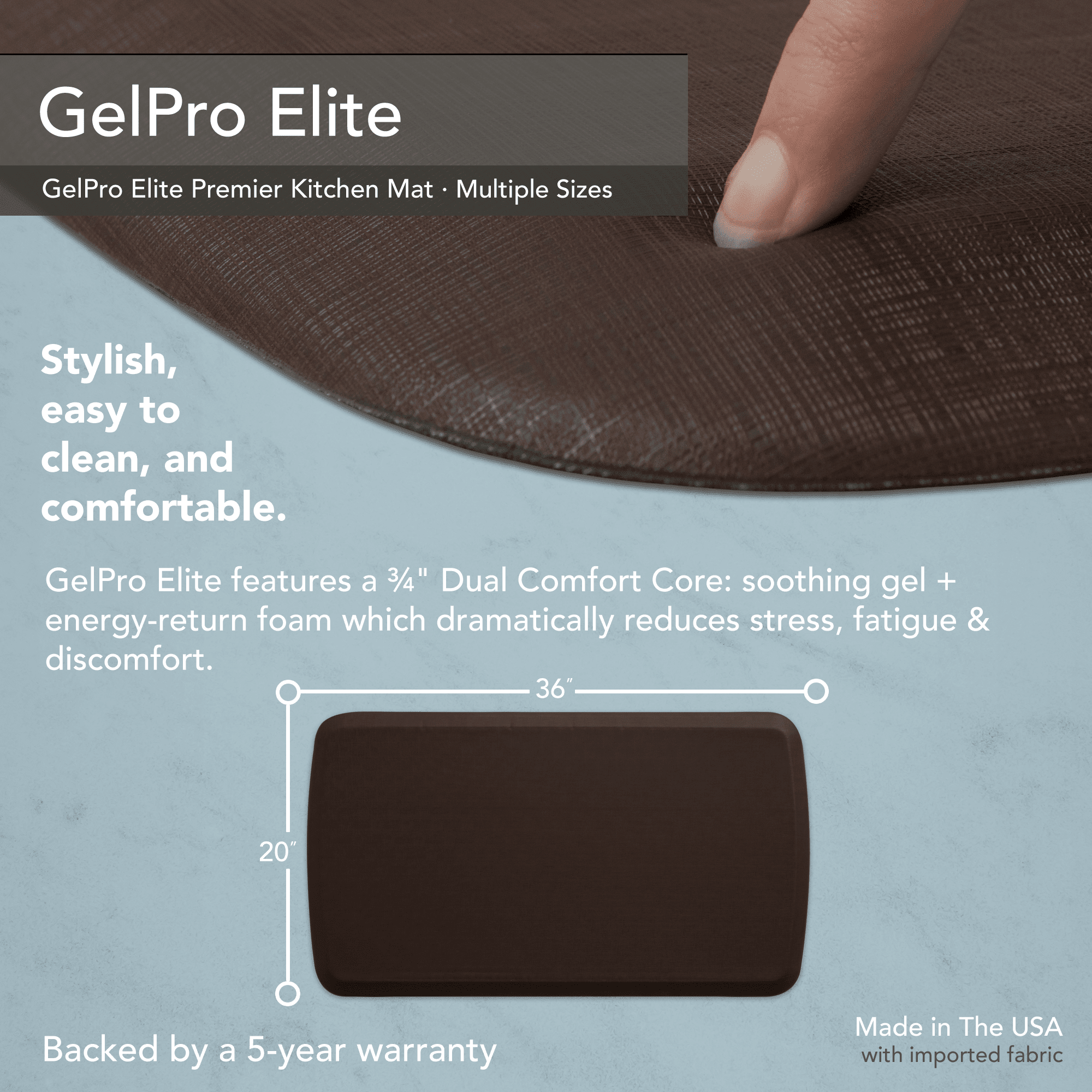 GelPro Elite Gel-Filled Comfort Floor Mats in Elegant Fashionable