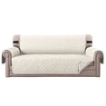 thumbnail image 3 of CJC Non-slip Sofa Cover Reversible Quilted Couch Slipcover Water Resistant Furniture Protector for Kids Pet, 3-Seater, Ivory, 3 of 7