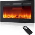 thumbnail image 2 of Trilenars 30 Inch Wall Mounted Electric Fireplace - Remote Control,Quiet Operation,Timer,Touch Screen,12 Adjustable Flame Colors & Brightness,120v/1500w Heater for Home,Black, 2 of 8
