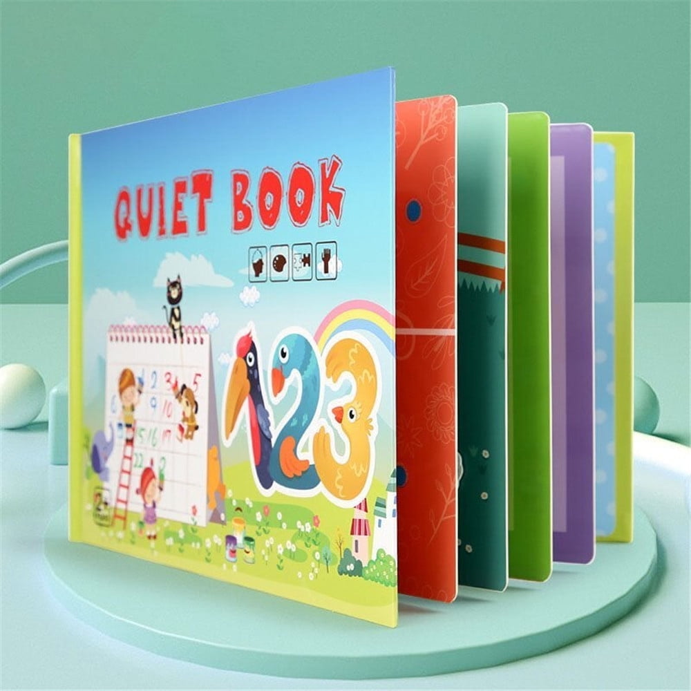 Animals Interactive Busy Book,Educational Toy Books,Montessori Interactive Toys Busy Book for Kids Develop Learning Skills Quiet Book for Toddlers 2-4