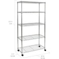 thumbnail image 2 of 5-Tier Wire Shelving with Wheels, 5-Tier, 30"" W x 14"" D (NEW MODEL), Chrome Plating, Plated Steel, 2 of 7
