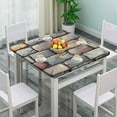 thumbnail image 2 of Fitted Patio Squares Tablecloth, Brick Wall Pattern Printed on Oilproof Elastic Outdoor Table Cover, Ideal for Dining & Kitchen Tables, Fit for 36" x 36" Square Tables, 2 of 4