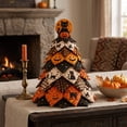 thumbnail image 6 of Halloween Quilted Fabric Tree Decoration for Tabletop Display, Black Cat and Pumpkin Patchwork Ornament for Indoor Home Decor, DIY Seasonal Craft Kit for Fall Holidays, 11.8 Inch, 6 of 7