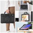 thumbnail image 6 of Case for Samsung Galaxy Tab S10 Lite/S10 FE/S9 FE/S9, 360 Rotating Stand Handle Pencil Holder Shoulder Strap Heavy Duty Shockproof Cover, Black, 6 of 7