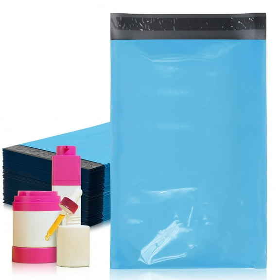 Blue Poly Mailers, 2 Mil Opaque Waterproof Self-Seal, 1000 Count, 6 x 9 in