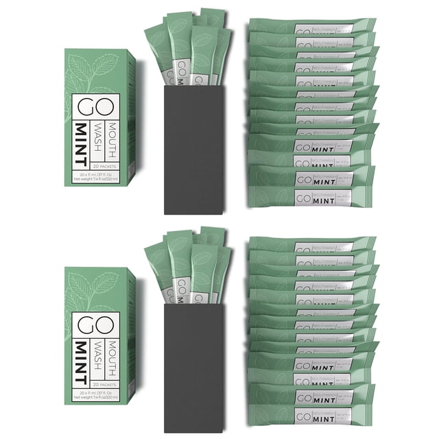 Enjuague bucal GO, tamaño de viaje, paquetes individuales Fresh Breath