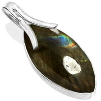 Mulit Fire Labradorite Women Jewelry 925 Sterling Silver Pendant