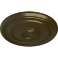 thumbnail image 3 of Ekena Millwork 15 3/4"OD x 1 1/2"P Devon Ceiling Medallion (Fits Canopies up to 3 5/8"), Hand-Painted Brass, 3 of 6