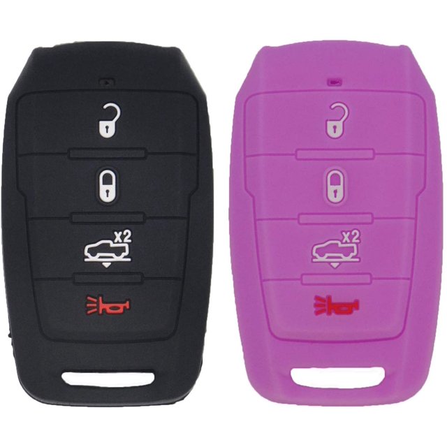 WEIBISS 2 Pack 4 Buttons Rubber Silicone Smart Key Cover Case Shell Fob Holder Bag Keyless Protector Fit for 2019-2020