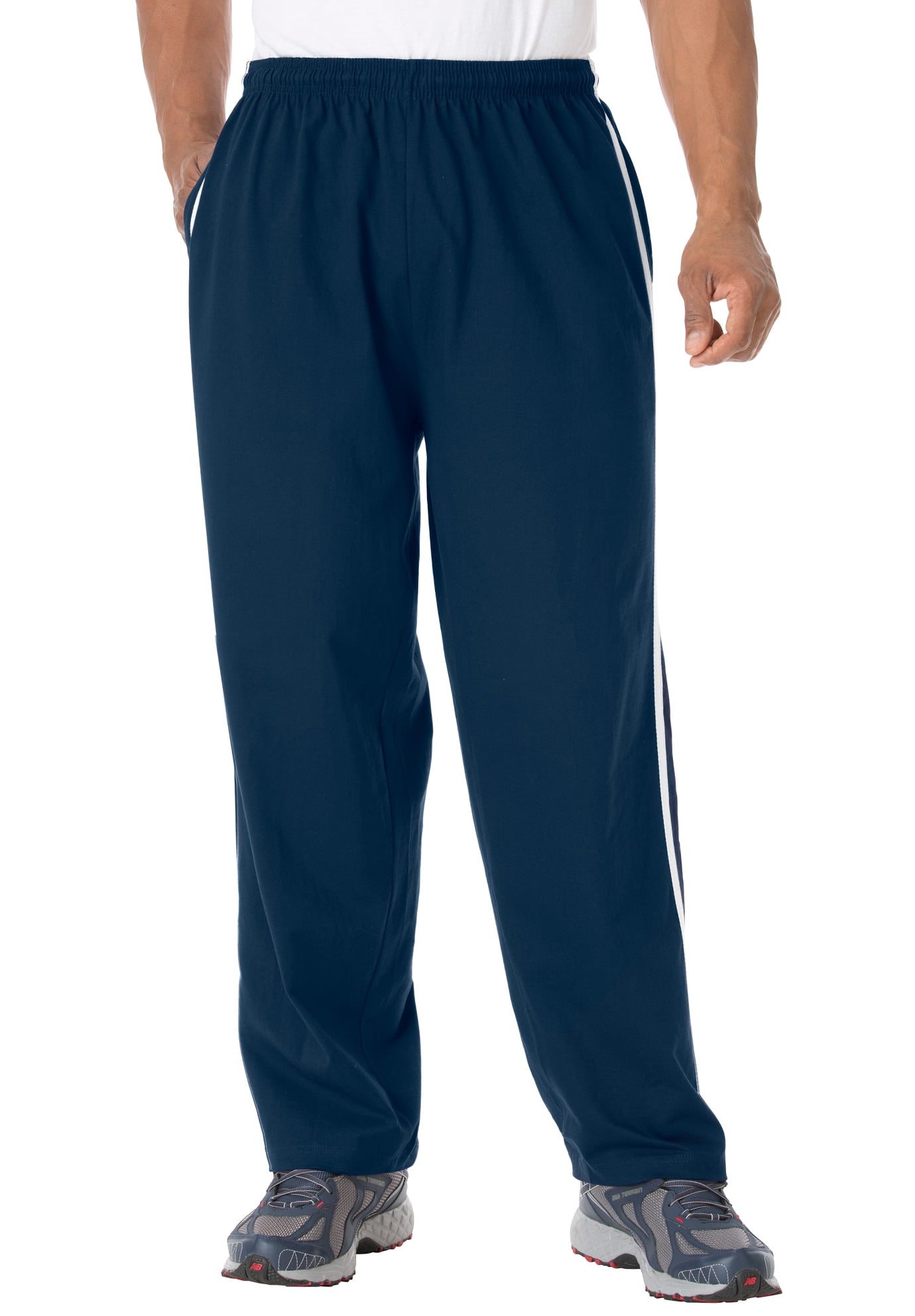 Kingsize - KingSize Men's Big & Tall Striped Lightweight Sweatpants - Tall - 2XL, Navy Blue