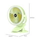 thumbnail image 3 of Ventilador de clip recargable USB con luz LED • 3 velocidades y giro de 720° • Ventilador portátil de escritorio para el hogar y la oficina • Blanco o verde, 3 of 5