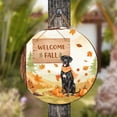 thumbnail image 4 of Welcome Fall Great Dane Cozy Autumn Field Pumpkins Golden Leaves Round Wood Sign Danes Dog Lover Gifts Hanging Wall Home Decor - 12013, 4 of 5