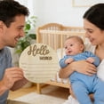 thumbnail image 7 of Hmgxay Wooden Newborn Sign, Birth Announcement Plaque for Babies, Nursery Decor Board for Infants, Photo Prop for Newborns, 7 of 7
