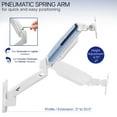thumbnail image 3 of VIVO White Pneumatic Articulating Extended Arm, 17" to 32" Monitor Wall Mount, 3 of 8