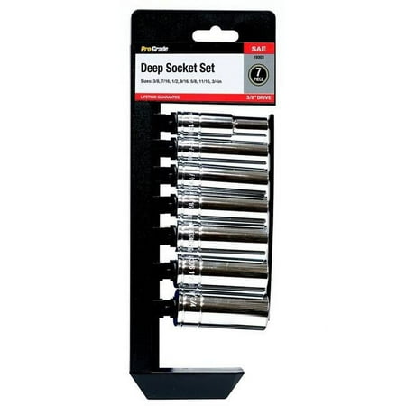 UPC: 0035794193027 | Pro-Grade 19303 0.37 in. Drive SAE Deep Socket Set with Rail – 7 Piece