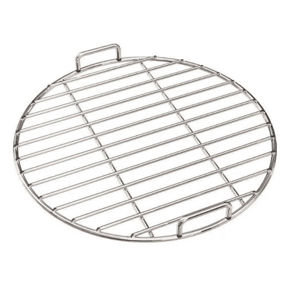 Parrilla de acero inoxidable para barbacoa - Parrilla de acero inoxidable para exteriores - Redonda - 43 cm - Parrilla para barbacoa - Parrilla para barbacoa - Plateada