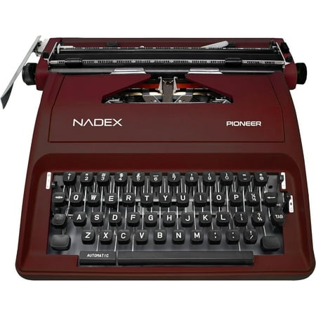 Nadex Pioneer Manual Typewriter, Durable Travel Case Included, Mahogany