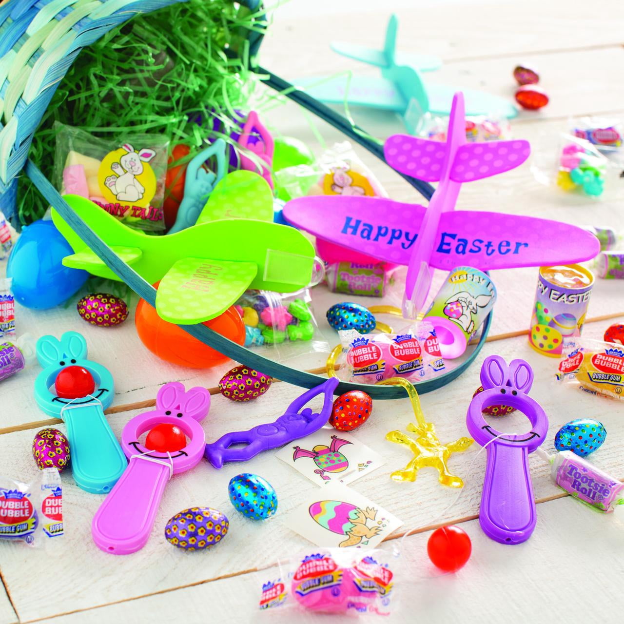Fun Express Handles Bamboo Storage Baskets Multicolor Easter (12 Pack)