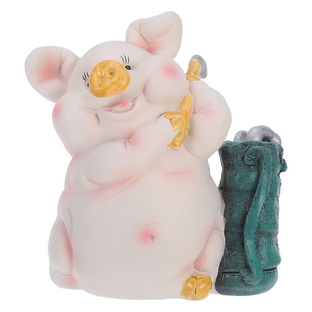 KAKOWELY Bonita alcancía de cerdo de resina, forma de animal, alcancía de resina, figura de cerdo, alcancía, alcancía, alcancía de ahorros para niños, regalos de fiesta de cumpleaños