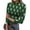 Dark Green, variant on Womens Christmas T Shirts 3/4 Sleeve Ladies Turtleneck Tops with Christmas Wreath and Bell Print Slim Fit Trendy Clothes Navy M