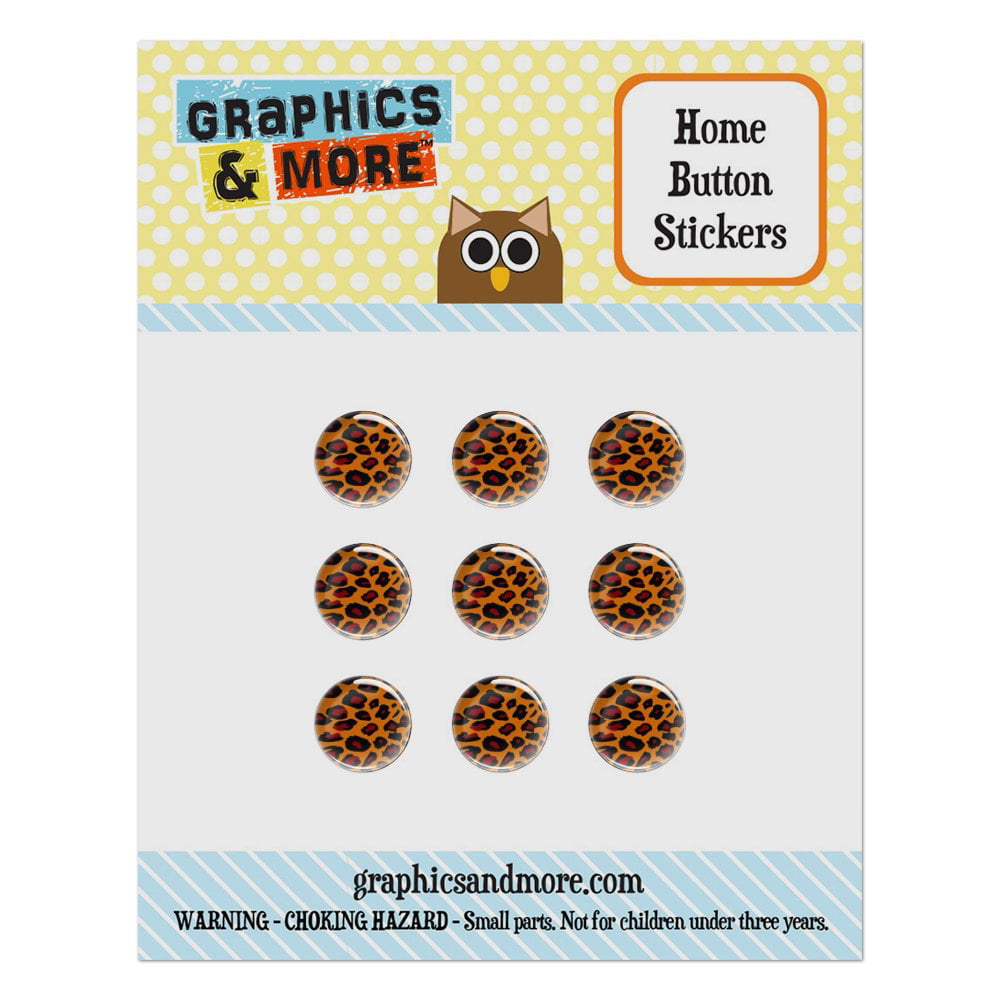 Leopard Animal Print Home Button Stickers Set Fit Apple iPhone iPad iPod Touch