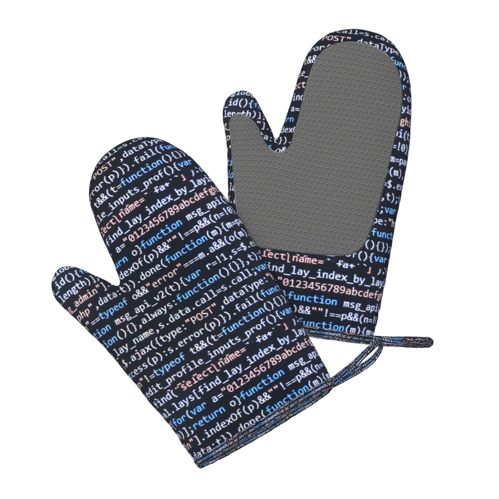 Hirioo Function Source Code for Silicone Oven Mitts for BBQ, Baking, Cooking, Set of 2, Heat Resistant 260℃, Non-Slip Kitchen Essentials