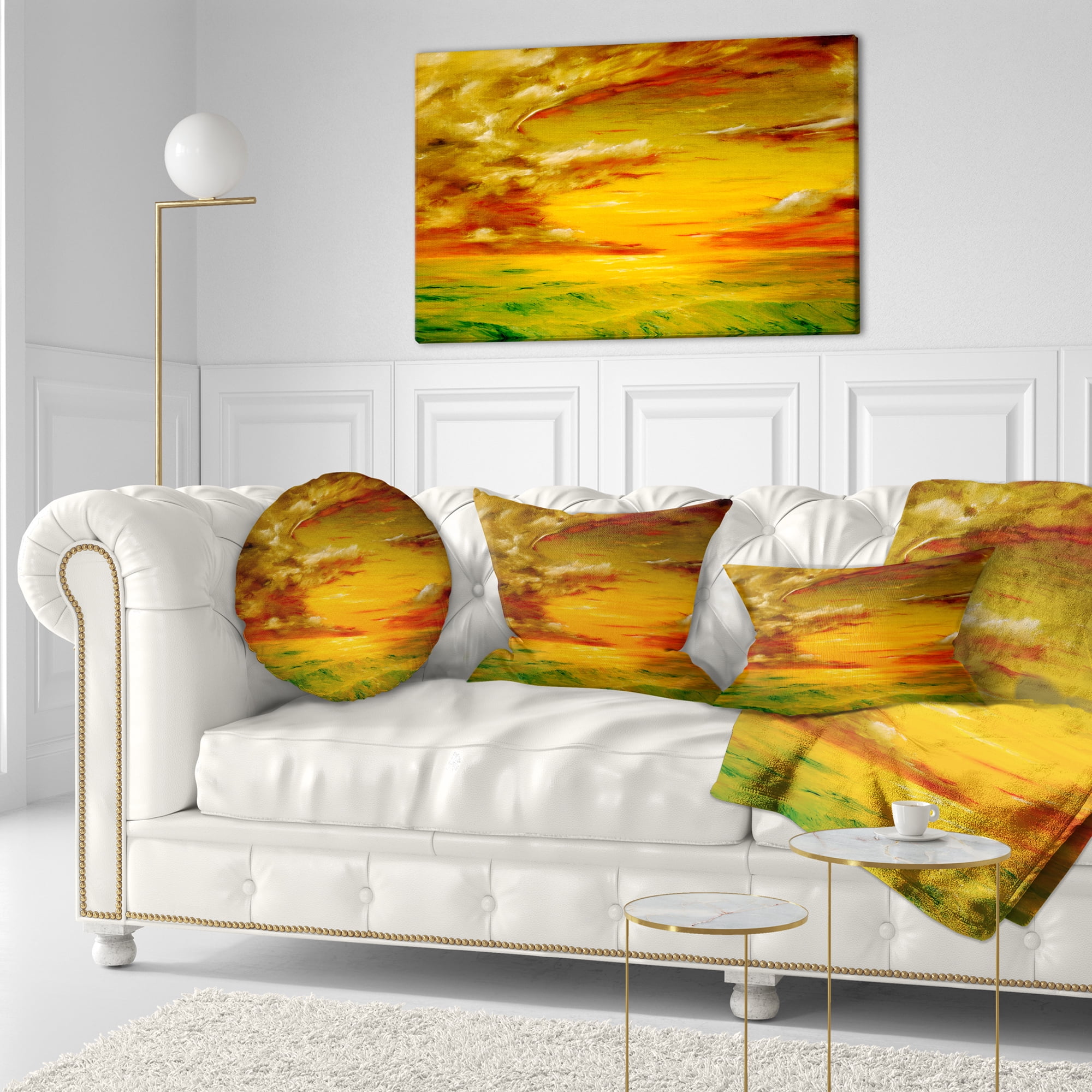 Designart Santa Rosa California - Landscape Painting Throw Pillow - 12x20