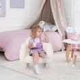 thumbnail image 3 of OLAKIDS Kids Sofa, Toddler Rocking Chair with Solid Wooden Frame, Anti-Tipping Design, Plush Fabric, Children Armchair for Nursery Kindergarten Playroom Preschool, Gift for Boys Girls (White）, 3 of 9