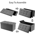thumbnail image 6 of 80L Storage Ottoman, Foot Rest Stool, 30 inch Folding Footstool Bench with Storage, Short Gray Ottoman Stool, Storage Foot Rest to Store Books Clothes Toys, 6 of 10