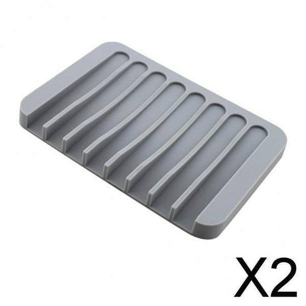 2x Silicona Jabón Titular Bandeja de Jabón a Prueba de Disipador de Drenaje Capa Flexible Esponja Jabón Titular Fregadero 2 piezas