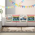 thumbnail image 6 of Easter Throw Pillow Covers 18x18 Set of 4,Easter Egg Truck Pillow Covers Spring Easter Rabbit Bunny Eggs Hunt Cushion Covers for Couch Sofa Home Outdoor Decorative 18inches, 6 of 6
