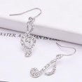 thumbnail image 3 of Pendientes colgantes asimétricos con notas musicales para mujer, pendientes con patrón Musical creativo, regalos de joyería únicos para amantes de la música, 3 of 5