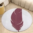 thumbnail image 6 of Garnet And Gold Feather Pattern Round Carpet Circle Rug Outdoor Patio Area Rug Washable Large Area Rugs Hallway Room Decor Fitness Mats, 6 of 8