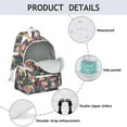 thumbnail image 4 of French Bulldog Dog and Flower Backpack for School,Cute School Bag,Schoolbag with Adjustable Shoulder Straps & Padded Back,13.4"x11"x4.7", 4 of 6