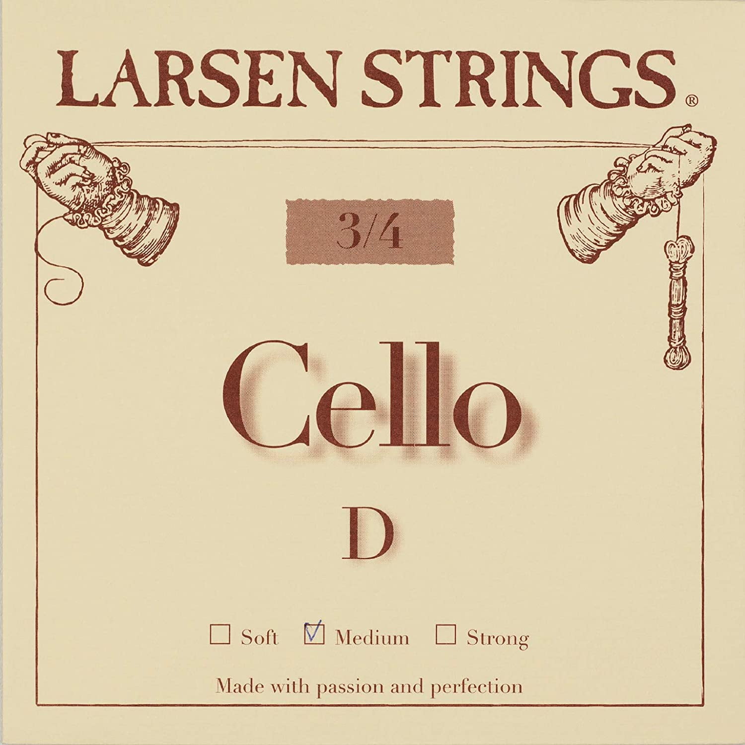 Larsen Strings Original Cello String Set 3/4 Size, Medium