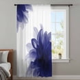 thumbnail image 4 of Blue Bohemian Sheer Curtains 96 Inches Long, Boho Modern Floral Abstract Ombre White Light Filering Curtains, Privacy Drapes Simi Floor to Veiling Curtain for Living Room Bedroom Window Treatment, 4 of 9