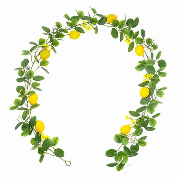 Guirnalda de limones artificiales, flores artificiales, enredaderas, plantas decorativas, frutas falsas Estilo B