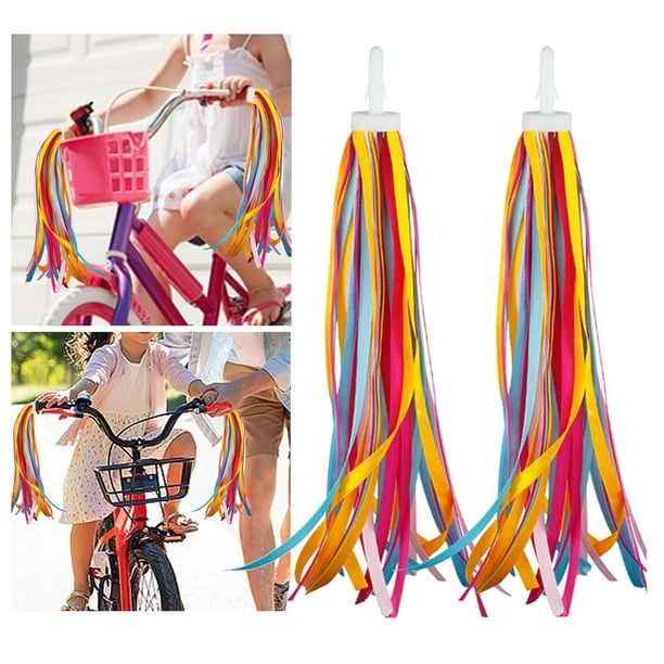 Ximing Kids Bike Streamers Grips Tassels Boys and Girls Durable 8inch Length Handlebar Streamers for Tricycle Riding Red Blue Yellow