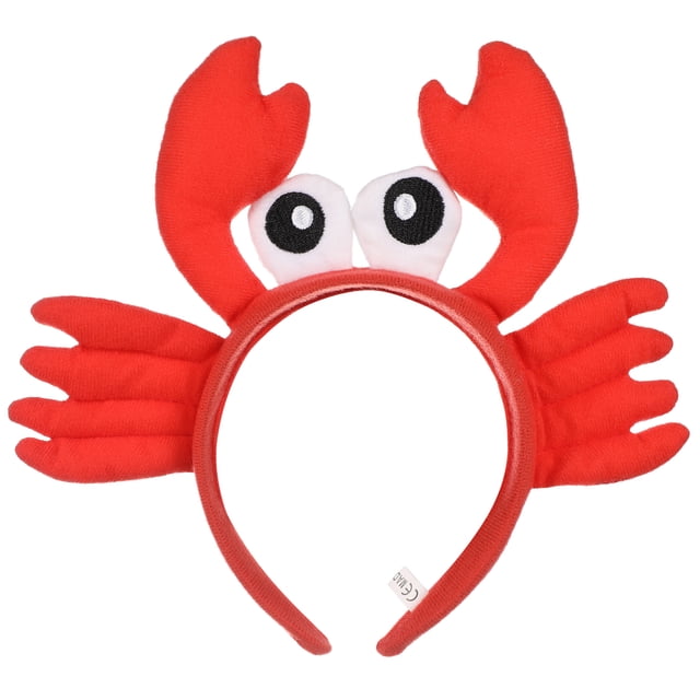 Bandas de pelo de felpa de cangrejo rojo Diadema de cangrejo de ojo grande creativo Aros de pelo adorables Tocado decorativo Favores divertidos Suministros Adornos