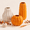 Orange and White-3, variant on 6 Rtterri Fall Pumpkin Vases Ceramic Orange