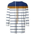 thumbnail image 4 of Perfectbot Women's Fashion Tops 3/4 Sleeve Striped T-Shirts Cute Crewneck Basic Tees Blouses, 4 of 5