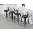 26" Swivel Metal Bar Stools with Backs Counter Height Barstools