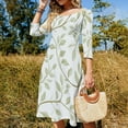 thumbnail image 4 of Elegant Olive Leaf Pattern Dress Summer Dresses Woman Street Style Big Size Casual Dress, 4 of 9