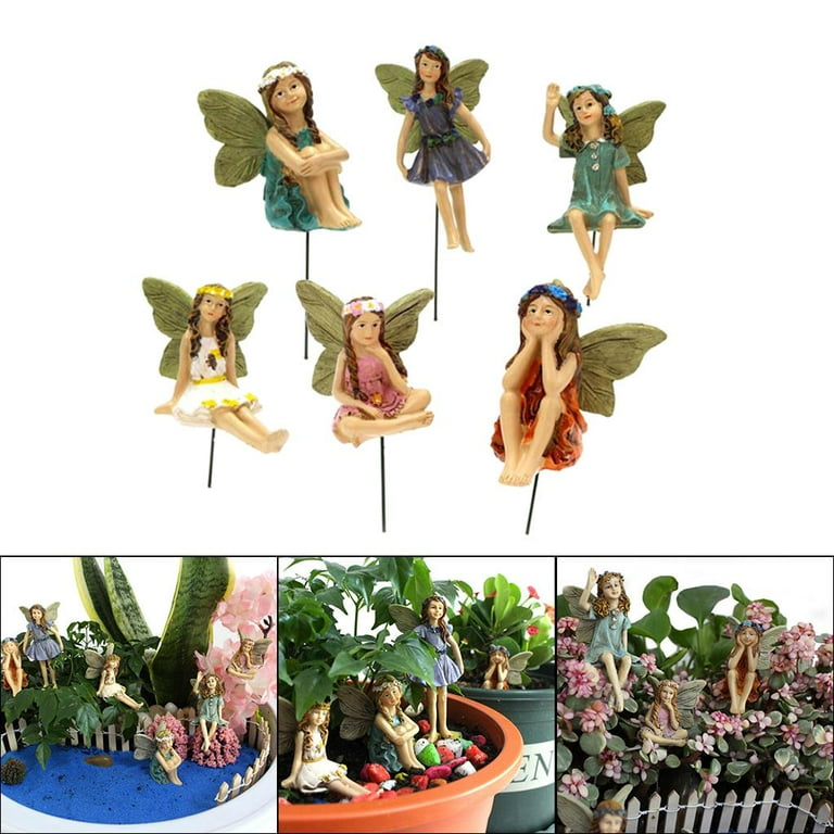Hellery Fairy Garden Ornament Set, Miniature Fairies Figurines