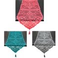 thumbnail image 2 of Handmade Crochet Lace Design Cotton Table Runner with Tassels 16"x72" (Coral), 2 of 2